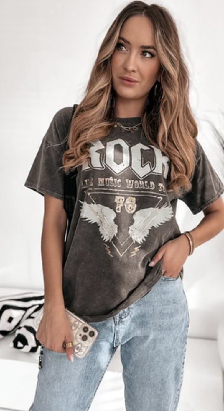 Rock Graphic oversized T shirt top.