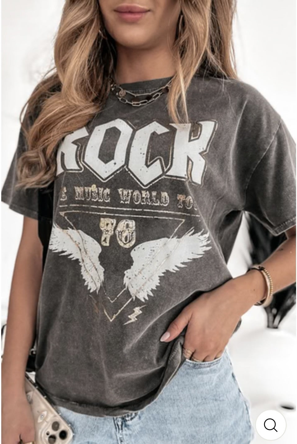 Rock Graphic oversized T shirt top.